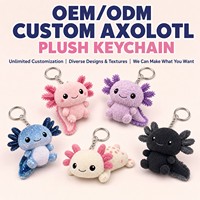 Porte-clés Mascotte Axolotl en Peluche Personnalisé OEM ODM, Service d'Échantillonnage Rapide, Jouet en Peluche Personnalisé, Animal en Peluche, Logo Brodé Personnalisé
