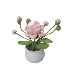 Flores Artificiales de Ganchillo <span class=keywords><strong>en</strong></span> <span class=keywords><strong>Maceta</strong></span> de Algodón con Diseño de <span class=keywords><strong>Jazmín</strong></span> y Girasol, Lindas Flores Tejidas a Mano, Regalos para Invitados de Boda, Decoración para el Hogar y Escritorio - Product Image 6