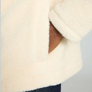 Pabrik Pakaian Custom Berkualitas Tinggi, Sweater Pullover Quarter Zip Tanpa Tali Serut, Bordir, Sweatshirt, Hoodie Streetwear untuk Pria - Product Image 3