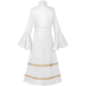 Nuevo Hábito Sacerdotal, <span class=keywords><strong>Ropa</strong></span> <span class=keywords><strong>de</strong></span> Clérigo, Túnica <span class=keywords><strong>de</strong></span> Poliéster Mate con Bordado Dorado, Traje <span class=keywords><strong>de</strong></span> Coro, Vestido Maxi Litúrgico para Pastor - Product Image 5
