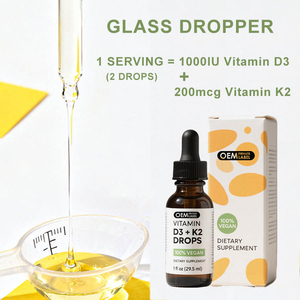 OEM Vegan 1000lU Vitamin D3 + K2 cairan 200mcg Vitamin K2 Vitamin D3 tetes dengan <span class=keywords><strong>MCT</strong></span> suplemen minyak kelapa untuk kesehatan tulang jantung - Product Image 5
