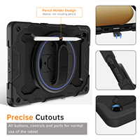 Étui robuste 360° antichoc avec dragonne et emplacement pour stylet pour tablette Samsung Galaxy A11+ 11 pouces SM-X230 SM-X236