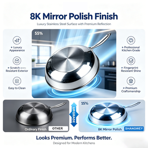 Wok de Cerámica KFCC G8 Libre de PFAS, Wok Antiadherente de Acero Inoxidable de 5 Capas con Micro Puntos G8, Wok <span class=keywords><strong>para</strong></span> Cocina de Gas e Inducción - Product Image 6