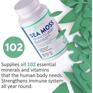 Meilleure vente Capsules de mousse de mer d'Irlande Capsules de mousse de mer au poivre noir Capsules dures de mousse de mer biologique Soutenir la santé immunitaire et la désintoxication - Product Image 3