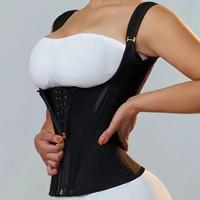 Chaleco Corrector de Postura Riello con Cremallera Frontal y Tirantes Ajustables, de Poliamida/Nylon, con Varillas de Acero para Soporte Lumbar y Yoga