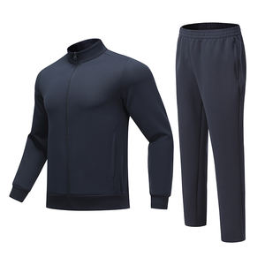 À manches longues hommes formation survêtement veste costume Logo personnalisé respirant survêtement sport survêtement Gym Fitness ensembles - Product Image 1