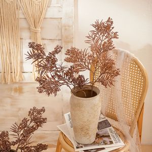 CallaFloral - Flor Artificial de Hoja de Pino, Color Café Beige, Plástico, Decoración para Bodas, Alta Simulación - Product Image 1