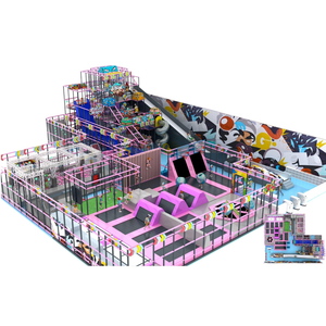 Large <b>Indoor</b> Playground Trampoline Park,ninja Course with Foam Pit,ball Pit Soft Play <b>Slide</b>,Spider Wall,Parkour Zone,Free Jump - Product Image 2