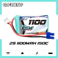Batterie LiPo RC GAONENG GNB DR-1 Series 1100mAh 2S 7.4V 150C EC2 pour voitures RC 1/24 1/18 ECO, véhicules Losi Mini T Mini JRX2