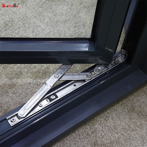 Fenêtre à battant au design moderne non thermiquement cassée Cadre en alliage d'aluminium Filet d'écran en acier inoxydable avec ouverture pour la construction - Product Image 1