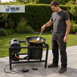 Réchaud de camping portable en acier titane avec souffleur d'air et panneau solaire, brûleur à huile usagée <span class=keywords><strong>pour</strong></span> cuisson, chauffage et dégivrage en extérieur - Product Image 1