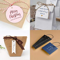 Étiquettes personnalisées pour vêtements avec logo, cordon élastique, étiquettes vierges à inscrire pour cadeaux, bagages, vêtements, inventaire, cartes en papier