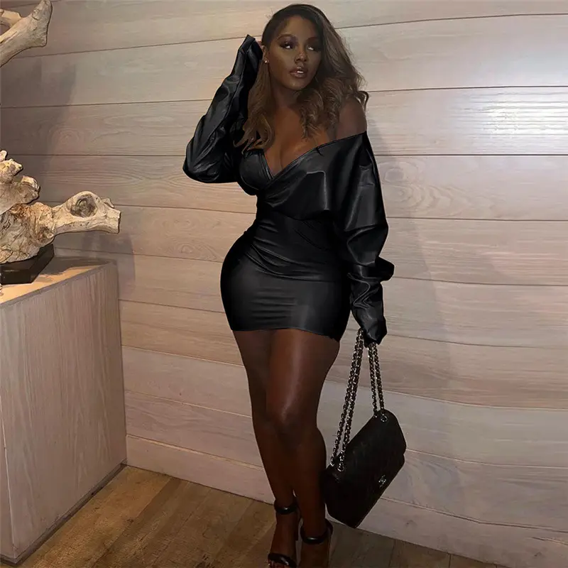 leather party dress