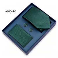 Ensemble Cadeau Cravate Texturée Solide, Pochette de Costume et Boutons de Manchette pour Homme - Fabricant de Cravates