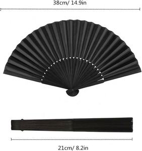 Petit Éventail à Main Pliant Chinois Japonais Vintage Éventail Pliant en Plastique Pour Décoration de Plage d'Été Fête de Mariage (Bleu Clair) - Product Image 3