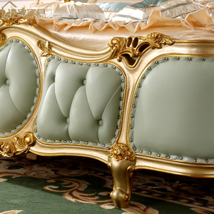 Ensemble de meubles de chambre à coucher de luxe en feuille de champagne haute brillance avec rangement, <span class=keywords><strong>lit</strong></span> <span class=keywords><strong>queen</strong></span> <span class=keywords><strong>size</strong></span> éclairé - Product Image 5