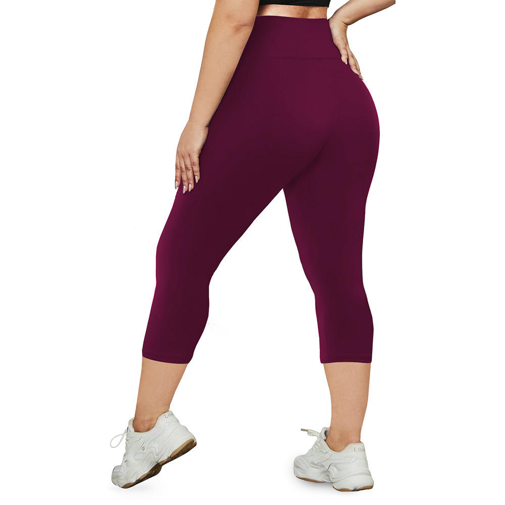 Burgundy large size yoga pants