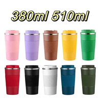 Tasse à café en acier inoxydable à double paroi de voyage avec logo personnalisé BORGE 510ml 380ml avec couvercle