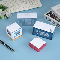 Bloc de notes adhésives 3D personnalisé en forme de conteneur d'expédition, avec impression de logo d'entreprise, sur palette en bois