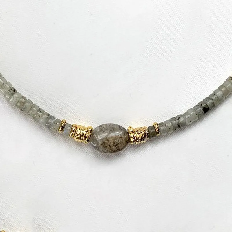 Zooying-collar Vintage de piedras naturales para hombre y mujer, Gargantilla con Colgante de Piedra ovalada, novedad de invierno de 2021