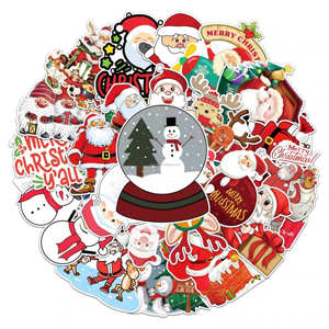 נייר דבק באיכות גבוהה מותאם אישית נייר דבק שמח חג המולד סנטה קלאוס מדבקות הפסטיבל עבור כרטיסי חג המולד צבעוניים - Product Image 4