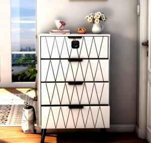 ES801 Yuvarlak Akıllı Parmak İzi Çekmece Kilidi, Mobilya Dolapları için C TİPİ Acil Şarj Özellikli, Pille Çalışan - Product Image 3