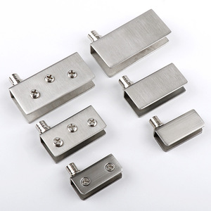 Jinnate Stainless Steel Glass Door Clips For <b>Cabinet</b> Display Case Hinges Minimalist Design Easy Installation - Product Image 2