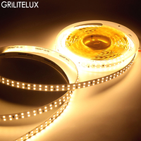 Bande LED double rangée en cuivre, télécommandée, 220V, IP67, SMD2835, 240 LED/m, haute densité, 3000K-6000K, pour éclairage paysager et armoires