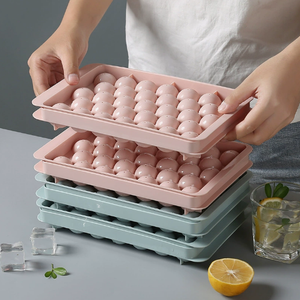 Bac à glaçons en silicone directement de l'usine, 33 compartiments, moule à glaçons ronds pour réfrigérateur et congélateur - Product Image 2