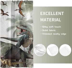 Cortinas de Ventana con Diseño de Dinosaurios, Estilo Jurásico, para Niños y Niñas, Animales, Naturaleza, Bosque, Hojas, Lindas, para Habitación de Adolescentes, 2 Paneles - Product Image 6