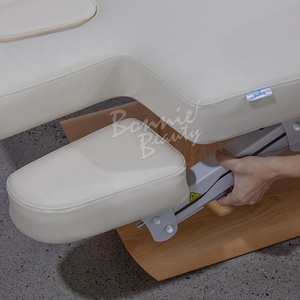Table de massage électrique moderne avec appui-tête intégré, structure en bois, revêtement en cuir PU, mobilier commercial pour salon, salon de beauté - Product Image 3