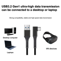 Cable USB Tipo C de 90 Grados y 1 Metro, Carga Rápida, Transferencia de Datos de 5 Gbps, Cable de Conexión VR en Ángulo Recto para Accesorios de Cámara y Portátil