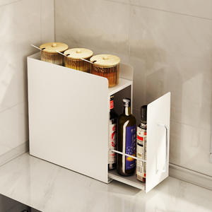 منظم طبقات للمطبخ مع درج خزانة رف تخزين سلة سحب حوض قابل للسحب للخارج أطباق التوابل مصانع الزيوت - Product Image 2