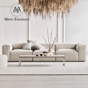 イタリア製家具 コーデュロイ生地 セクショナルリビングルーム 3人掛けソファ モダン北欧ミニマリスト ビーンバッグ 室内オフィスソファセット - Product Image 5