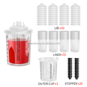Kit de gobelets jetables pour mélange de peinture et pistolet de pulvérisation 600 ml, 50 pièces, pour finition <span class=keywords><strong>automobile</strong></span> HVLP/LVLP, en matériau PP, vente en gros - Product Image 4