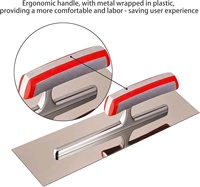 Truelle de finition pour béton en acier inoxydable de qualité supérieure, de qualité industrielle et pour le bricolage, 11,8 x 3,8 pouces, avec garantie d'un an pour toutes les travaux de construction