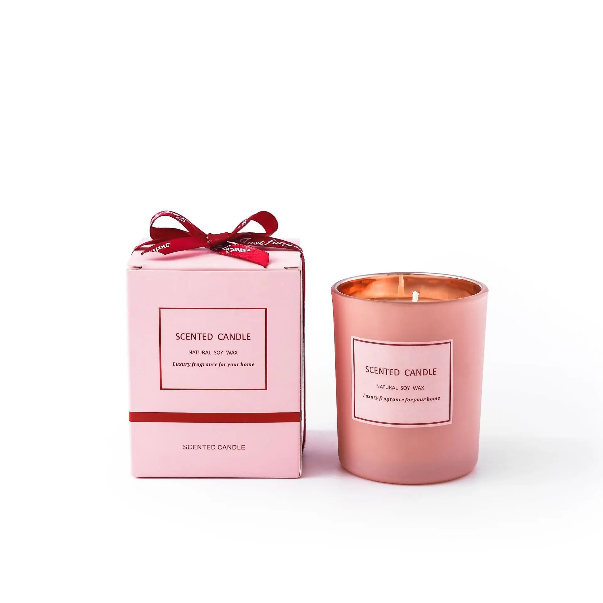 Bougie aromatique au parfum de client de couleur rose de la Saint-Valentin avec relax