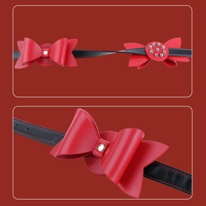 Christmas <b>Gift</b> Metal Spike Chest Nipples Massager PU Leather Breast Bondage Cover Fetish <b>Bow</b> Breast Binder Sex Toy for Women Men - Product Image 5