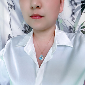 Collar con Colgante <span class=keywords><strong>de</strong></span> Flor Esmaltada <span class=keywords><strong>en</strong></span> Cobre Chapado <span class=keywords><strong>en</strong></span> Oro <span class=keywords><strong>de</strong></span> 14K, Estilo Bohemio Retro Floral, Joyería Artística con <span class=keywords><strong>Corazón</strong></span> - Product Image 3