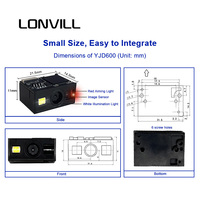 Scanner intelligent haute vitesse LONVILL à vendre, scanner de codes-barres 2D sans fil avec USB TTL