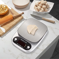 Balance de cuisine numérique intelligente en acier inoxydable durable, 5 kg/1 g, mesure précise, facile à nettoyer, prend en charge OEM ODM