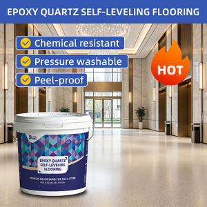 Kit de revêtement de sol en résine époxy de 5 gallons, sable coloré, auto-nivelant, peinture de sol <span class=keywords><strong>commerciale</strong></span> - Product Image 1