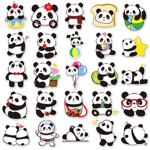 Autocollants HOYO Panda, 50 pièces/ensemble, Forêt de bambous, ours géant mignon, <span class=keywords><strong>ourson</strong></span> joueur, noir et blanc, pelucheux, adorable, autocollants de nature - Product Image 2