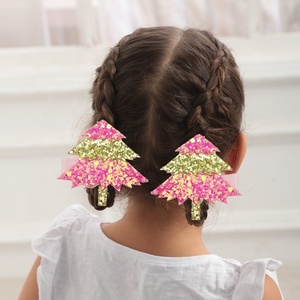 Nouvelles pinces à cheveux pour enfants motif sapin de Noël scintillant, avec nœud de Noël et bois de cerf 3D, modèle 2026, très vendues - Product Image 6