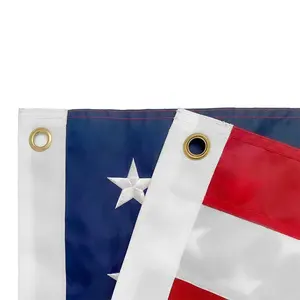 Bendera Amerika luar 8X12 Amerika Serikat bendera dengan bordir bintang dua sisi garis 250D nilon luar ruangan ukuran besar dalam ruangan bendera AS