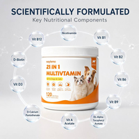 Waylemo Vitamin untuk Anjing Suplemen Anjing 21 in 1 Multivitamin Suplemen dan Vitamin Hewan Peliharaan Rasa Daging Sapi 120 Soft Chews