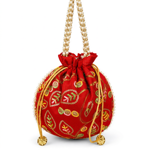 ¡Bolso de noche bordado hecho a mano indio Potli Batua Clutch para bodas y celebraciones especiales! - Product Image 1