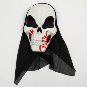 Maschera Horror spaventosa di Halloween con testa di scheletro per uomo con sciarpa - Product Image 6