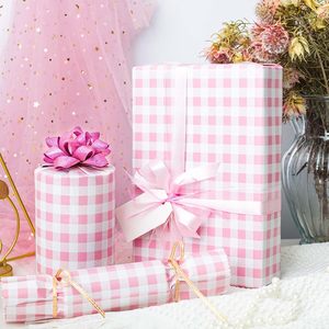 Pink Checkerboard Wrapping Paper 17 In X 32.8 Ft Easy Tear Decorative Gift <b>Wrap</b> For Parties And Celebrations - Product Image 5