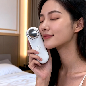 Appareil de beauté pour le lifting du visage, thérapie par la lumière colorée, masseur vibrant chaud et froid, rechargeable par USB, étanche, outil en ABS - Product Image 1